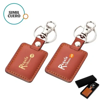 LLAVERO SIMIL CUERO CAFÉ