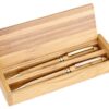 Bolígrafo Set Bamboo con caja publicitario, Bolígrafo Set Bamboo con caja promocional, lapiz bamboo, lapiz bamboo en caja
