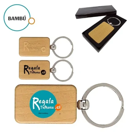 LLAVERO BAMBÚ RECTANGULAR EN CAJA