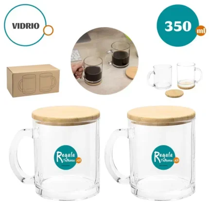 SET DE 2 TAZAS VIDRIO MAGUI