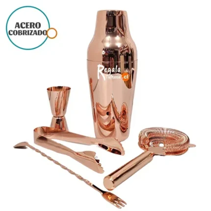 SET DE COCTELERÍA ACERO COBRE