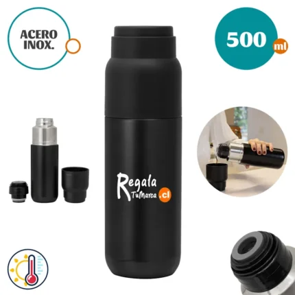 TERMO CAPTER CON TAZA BOTELLA TÉRMICA